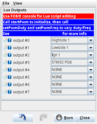 lua outputs